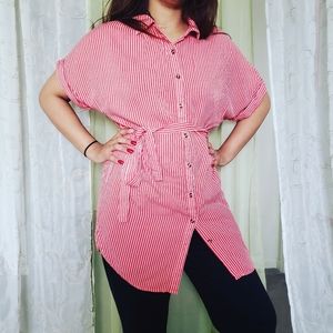 Forever 21 button front shirt dress size L